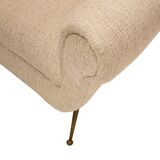 Canapé italien courbé en coton chenille ivoire Gigi Radice Mid-Century Modern