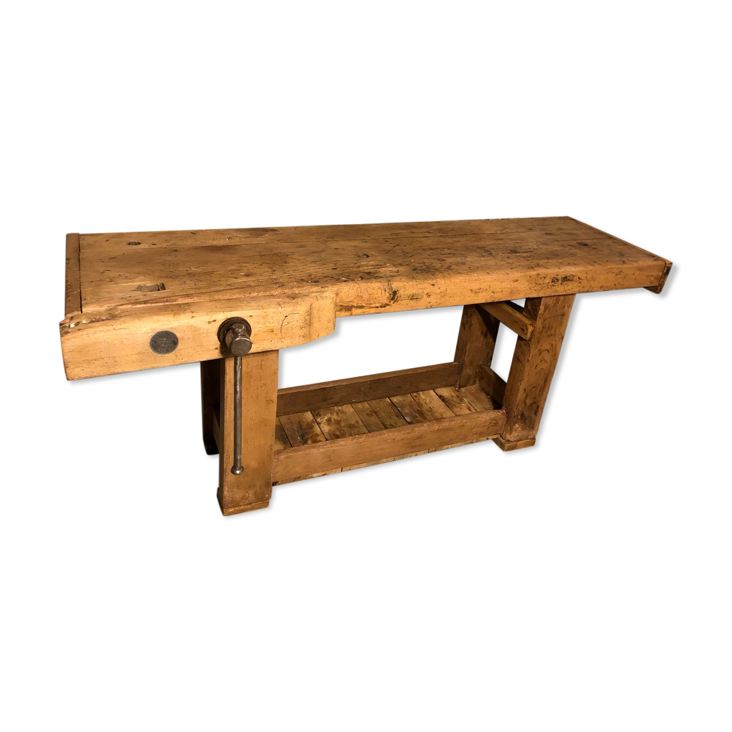 Old carpenter's wooden workbench