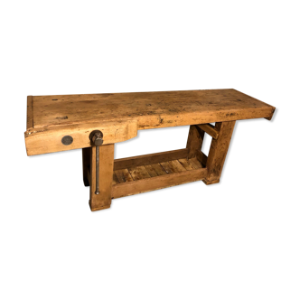 Old carpenter's wooden workbench