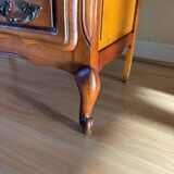 Vintage wooden chest of drawers, Louis XV style with curved drawers