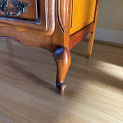 Vintage wooden chest of drawers, Louis XV style with curved drawers