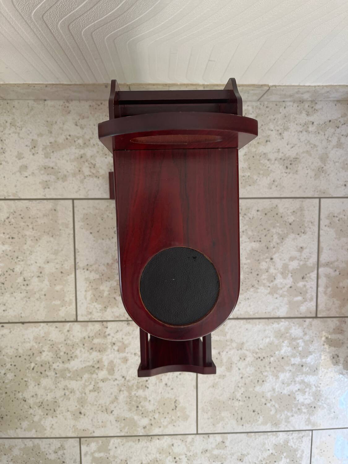 Art Deco magazine rack in mahogany color from the 60s