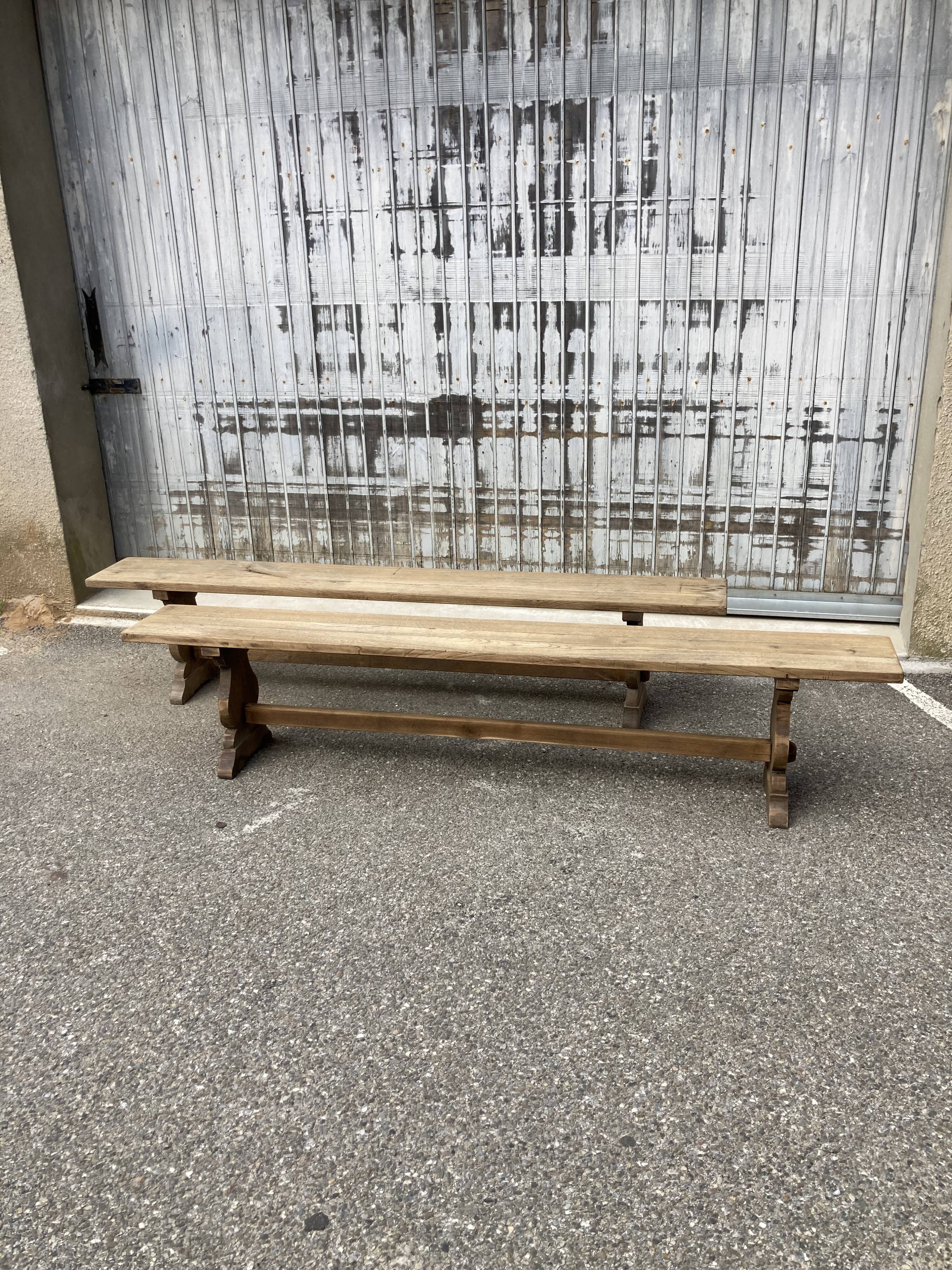 Pair of oak benches