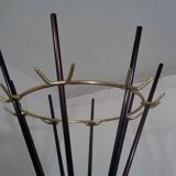 Italian copper and steel tubular coat rack, 1950s