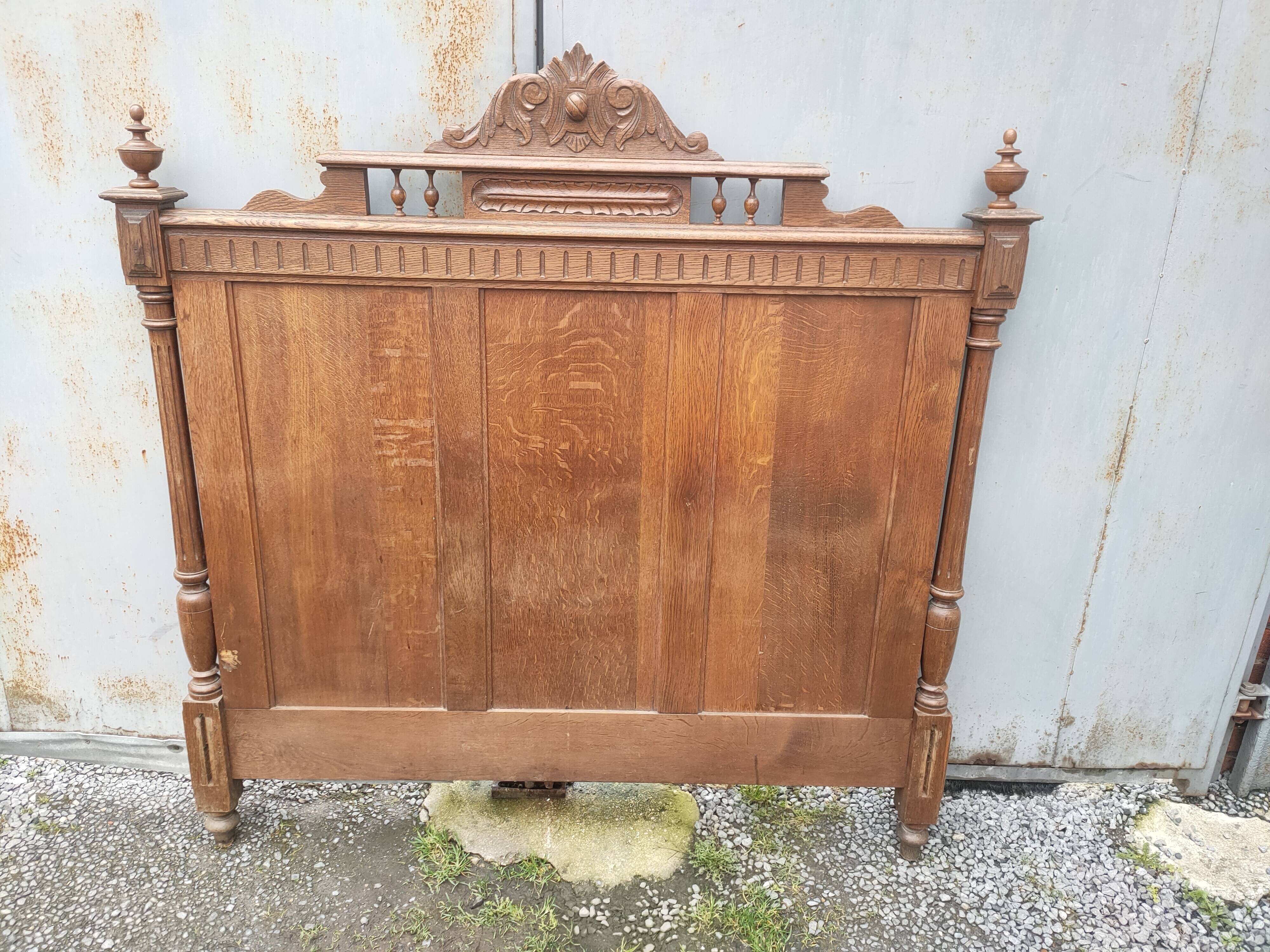 antique solid oak headboard