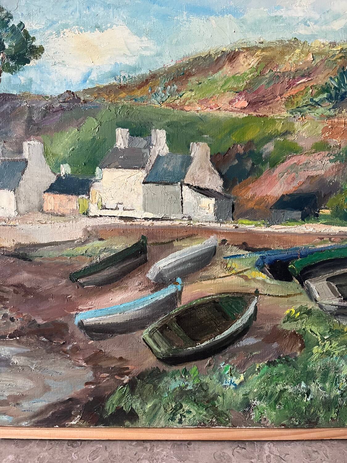 Breton Landscape, oil on canvas, signed Régine David