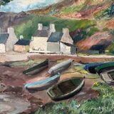 Breton Landscape, oil on canvas, signed Régine David