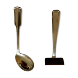 Silver metal baby cutlery (scraper and spoon)