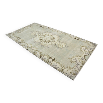Green Vintage Turkish Floral Rug sku 3205