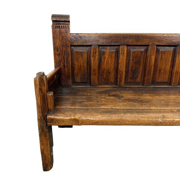 Banc en chêne espagnol ancien – Construction traditionnelle à tenons