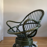 Swivel rattan armchair