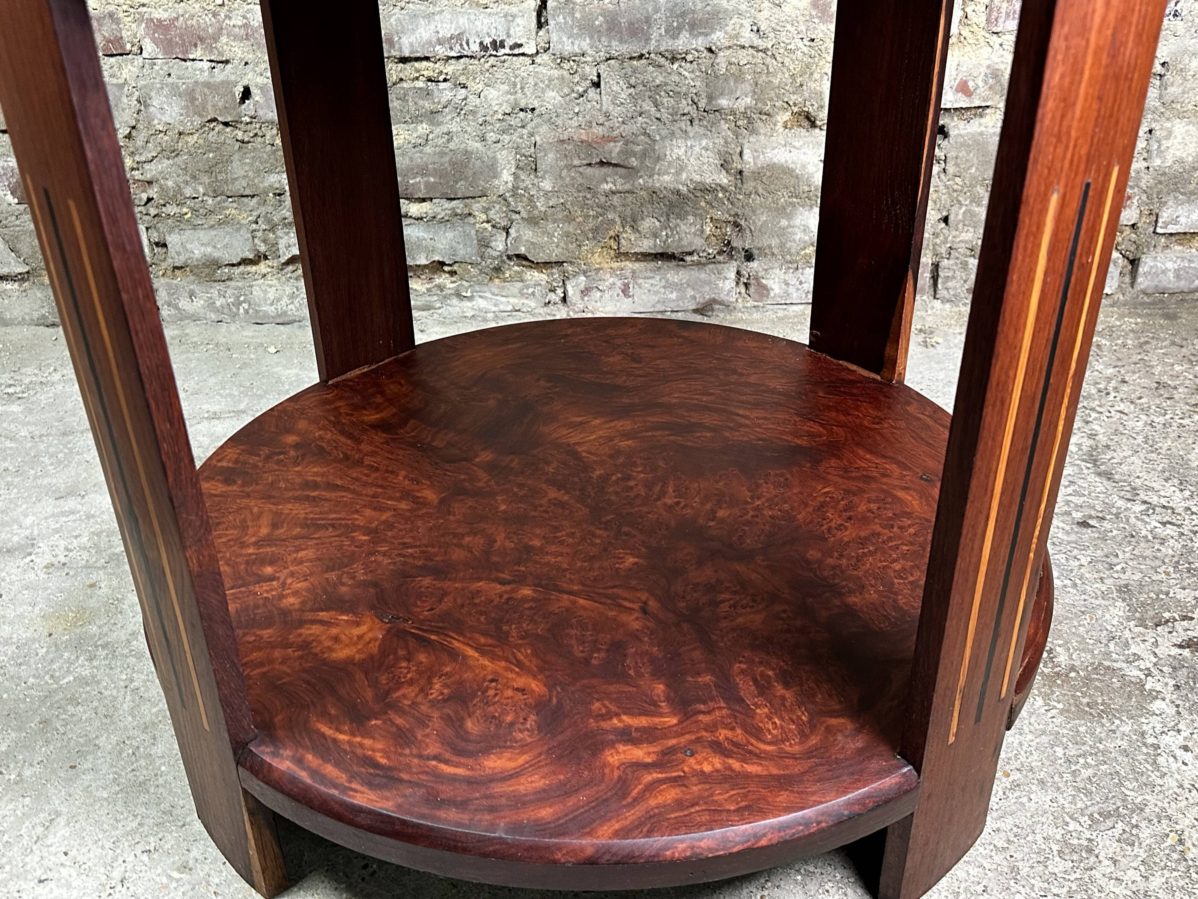 Art Deco side table / pedestal table in Rio rosewood