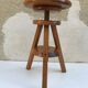 Stool former painter tripod adjustable screw 70s vintage wooden