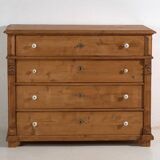 Antique solid pine chest of drawers – European rustic chest of drawers – circa 1900
