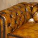Canapé Chesterfield vintage cuir restauré