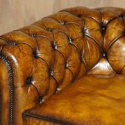 Restored vintage leather Chesterfield sofa