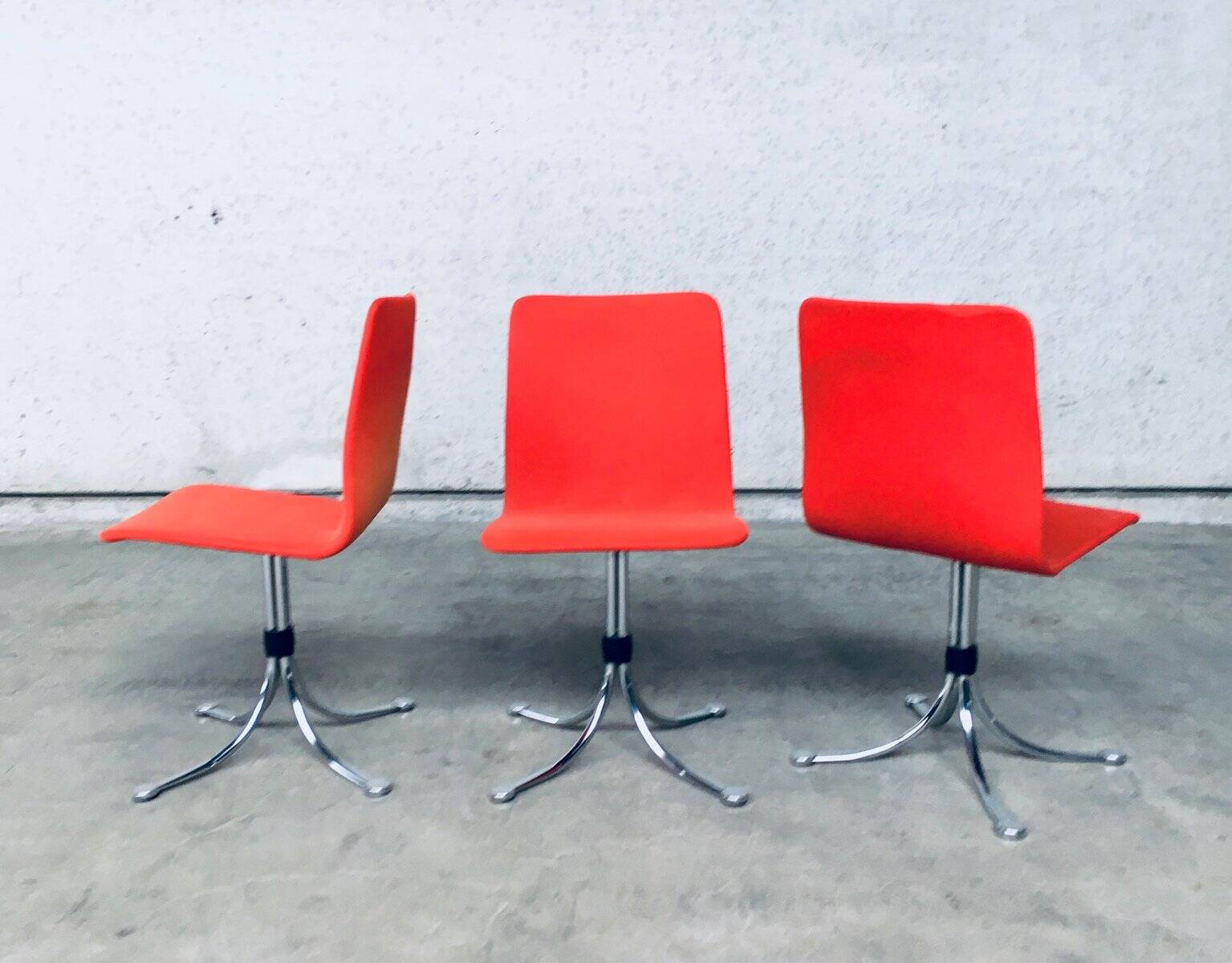 Mid-Century Dutch Steel Dining Chairs from Brabantia, 1970s, Set of 3