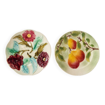 Lot de 2 Assiettes Vintage en Barbotine