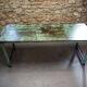 Green patinated metal workshop table 1950