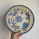 Old flat plate, light blue ironstone, daisy pattern | Fa