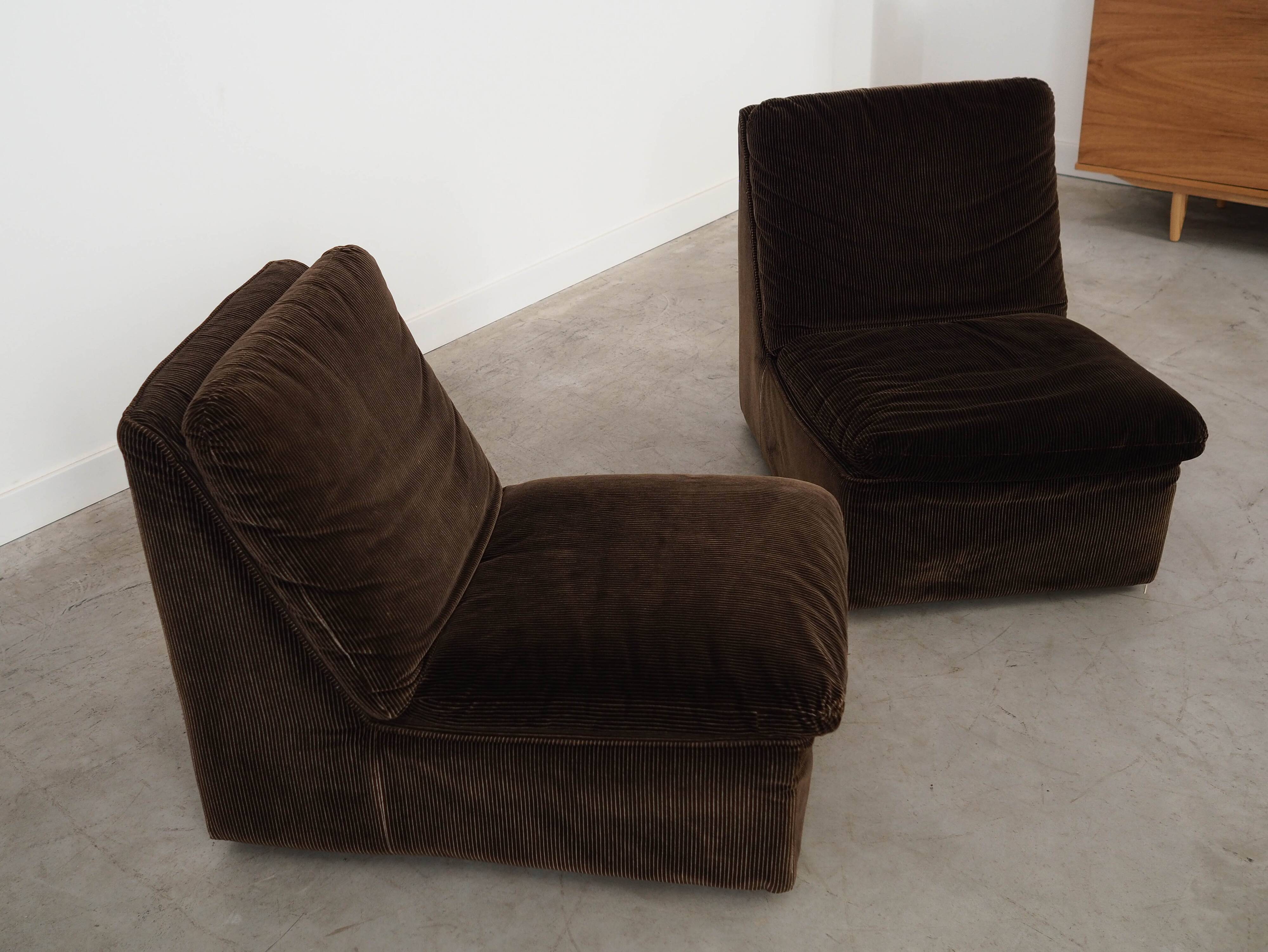 Brown modular sofa, Italian design, 1970s, manufactured by Busnelli