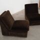 Brown modular sofa, Italian design, 1970s, manufactured by Busnelli