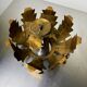 Spanish sunburst ceiling light fixture or sconce in gilt iron, 1970s