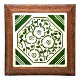Old wood and earthenware longwy green pattern