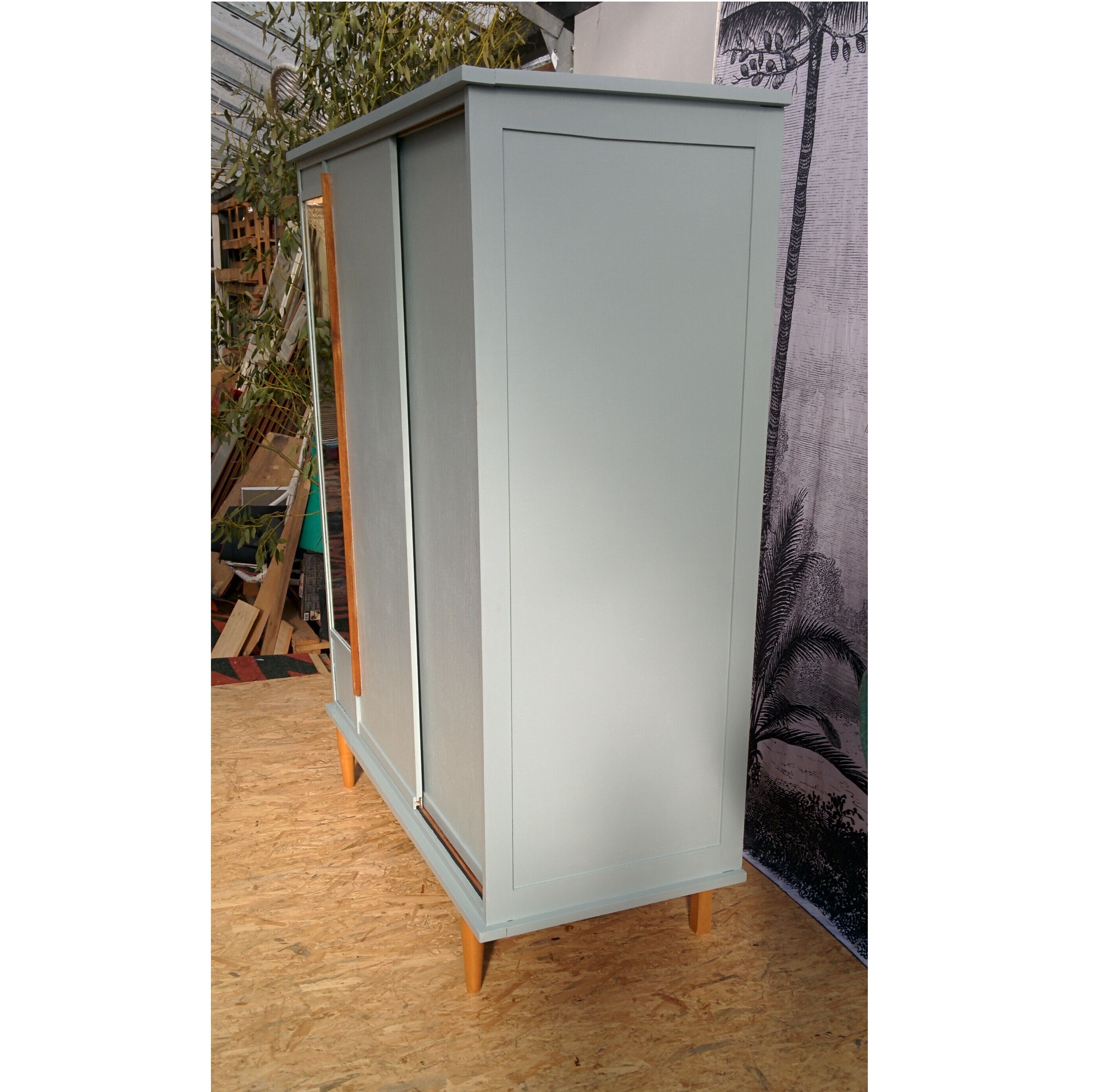 Vintage wardrobe with sliding doors