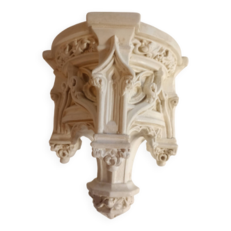 Large Console Neo-Gothic patinated wall light H 23cm