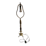 Old brass and marble lamp base, sold without shade.