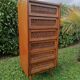 Commode chiffonnier en bois et rotin