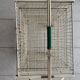 Metal serving trolley on wheels