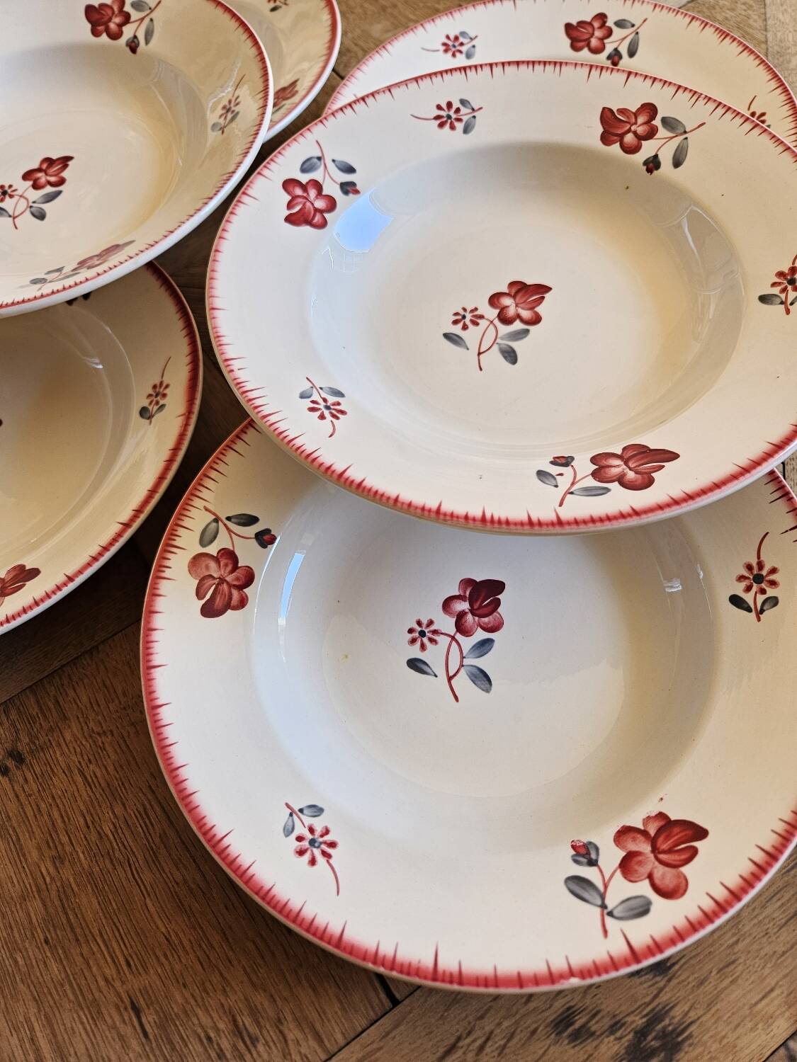 Digoin retro soup plates, Margaret