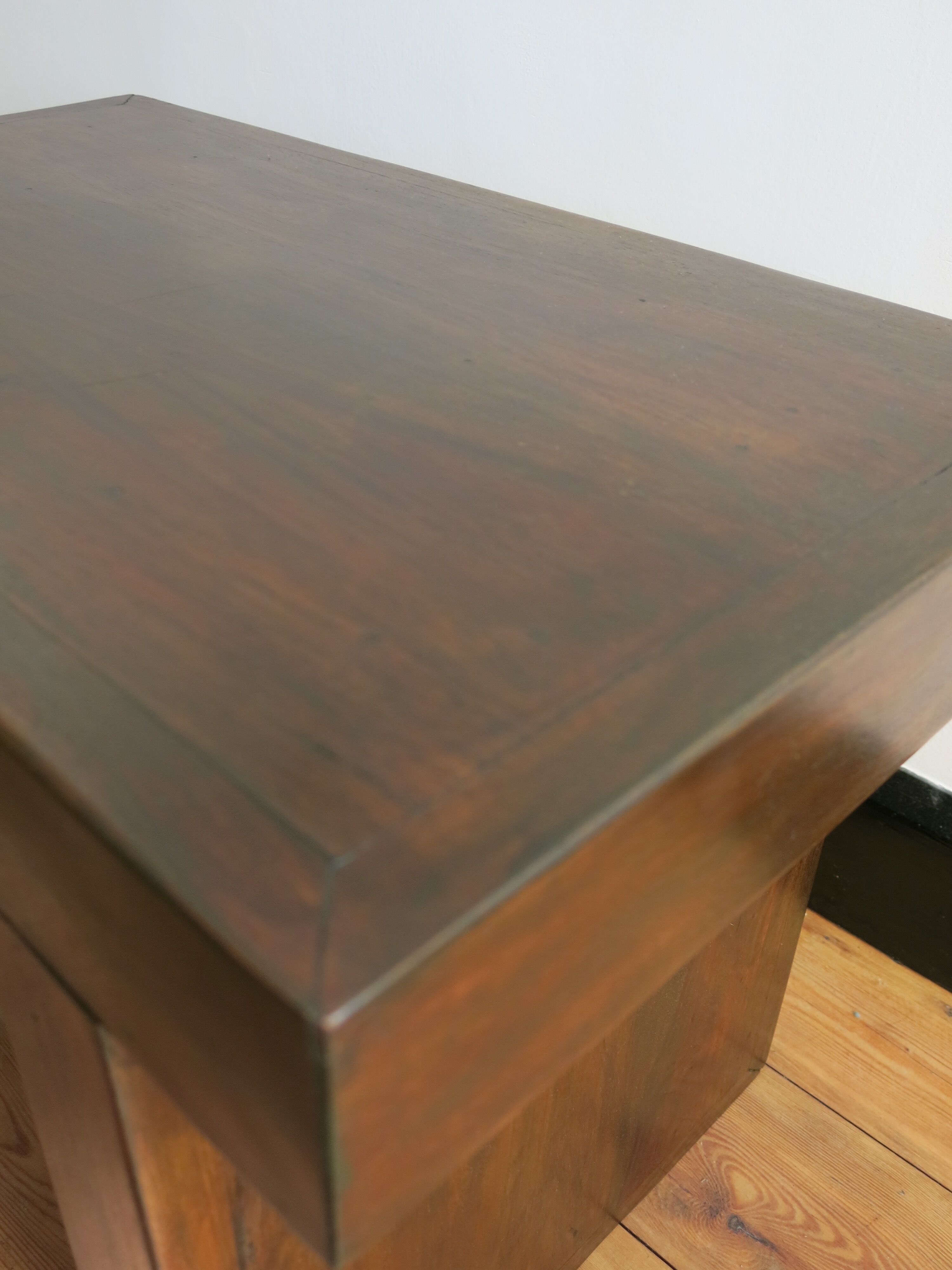 Solid bench made of tropical wood