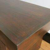 Solid bench made of tropical wood