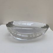 Large glass crystal ashtray by Art Vannes France