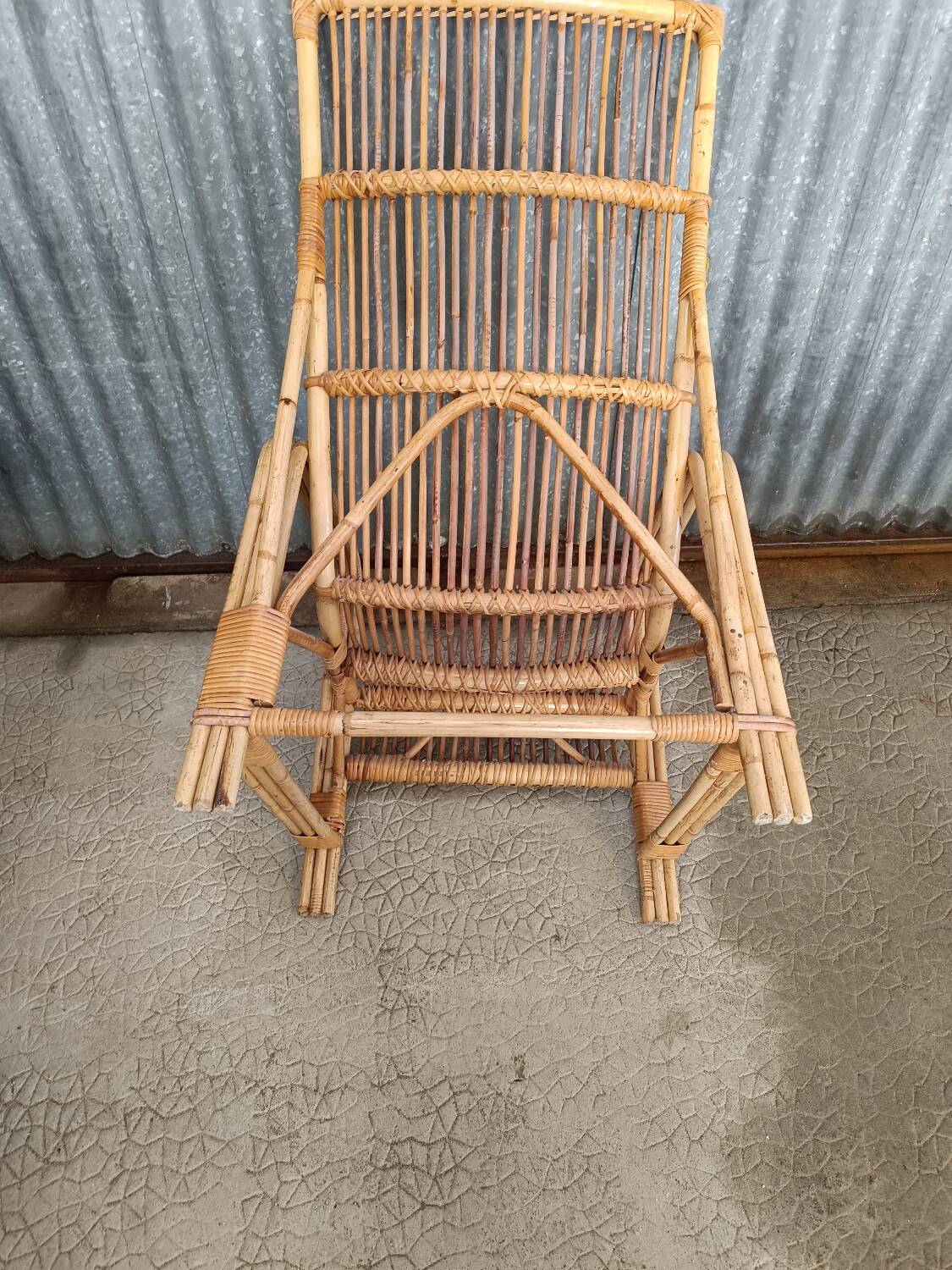 Large adult rattan armchair