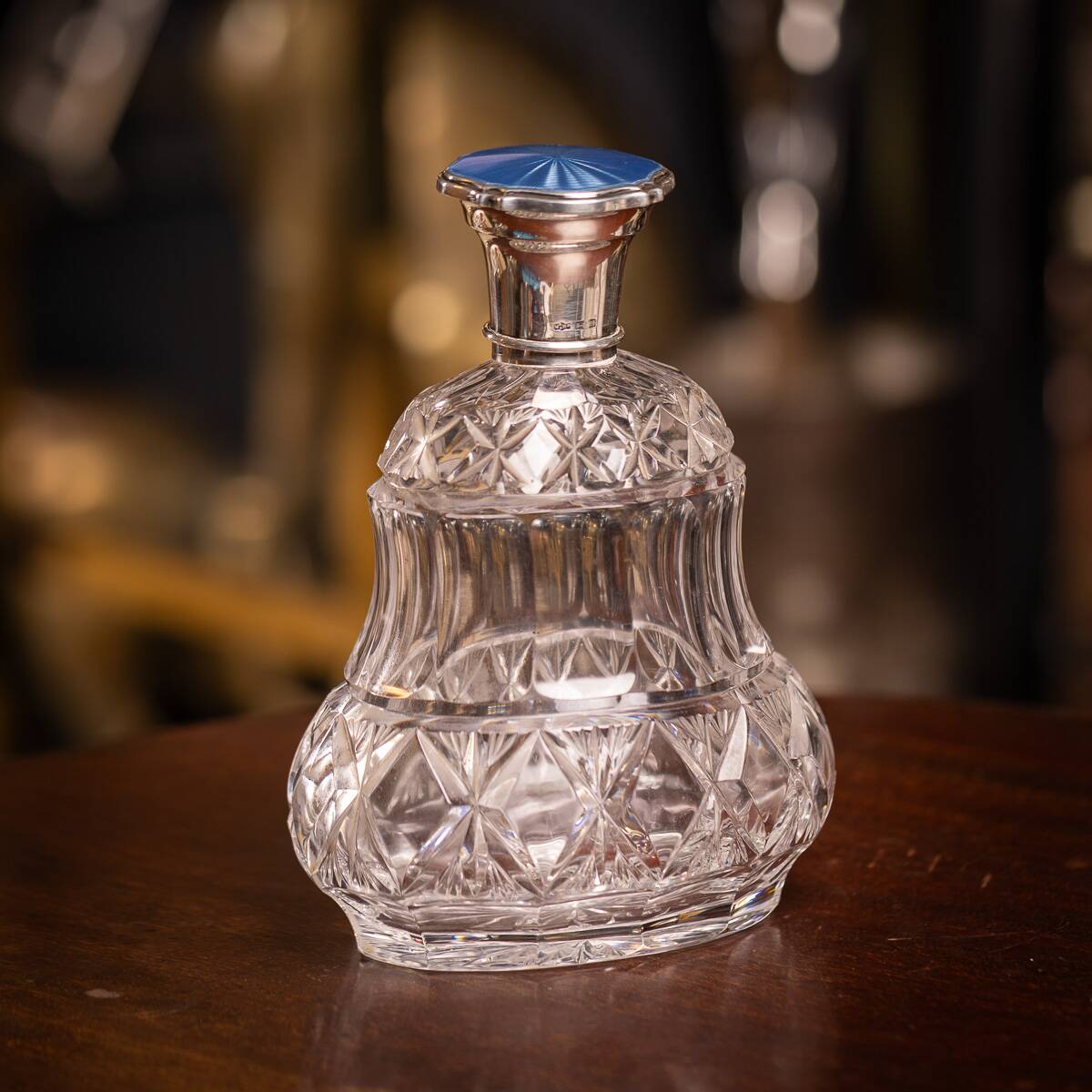 Antique 19thC Regency Solid Silver & Cut Glass Scent Bottle, London c.1812