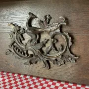 Antique wall shelf in solid oak and bronze - Rococo style XIX