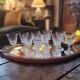 Set of 10 cut crystal stemmed glasses - France, circa 1950-197