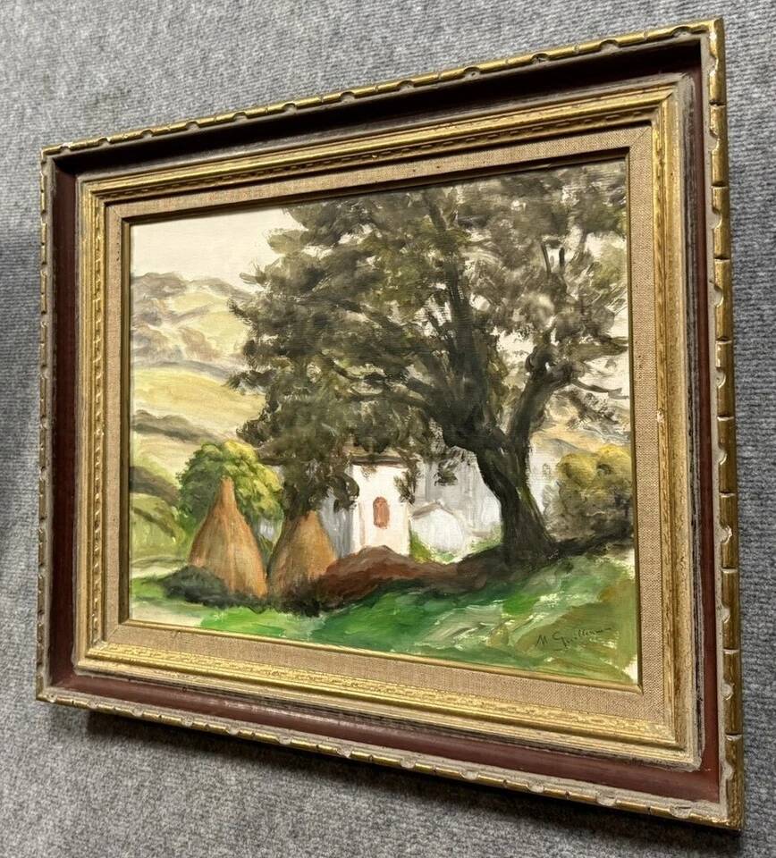 Guillermin M: oil painting on panel countryside landscape circa 1940