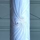 Blue ceramic column between Art Deco and Cubism, around 1980.