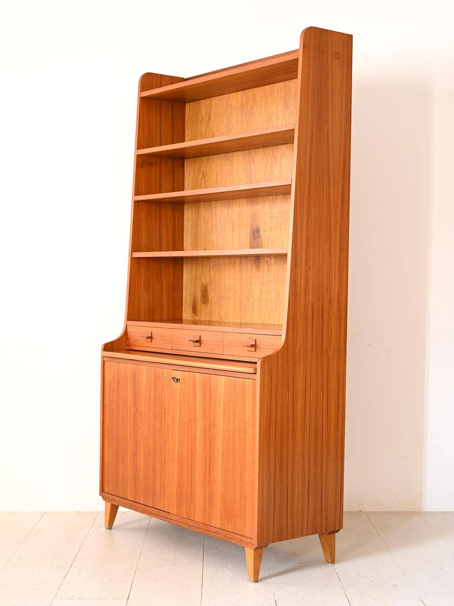 Vintage bookcase with pull-out desk