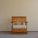 Mid century brutalist solid pine lounge chair with new upholstery, sweden, 1970s
