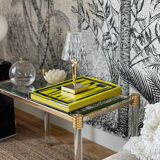 Glass and plexi side table 1980