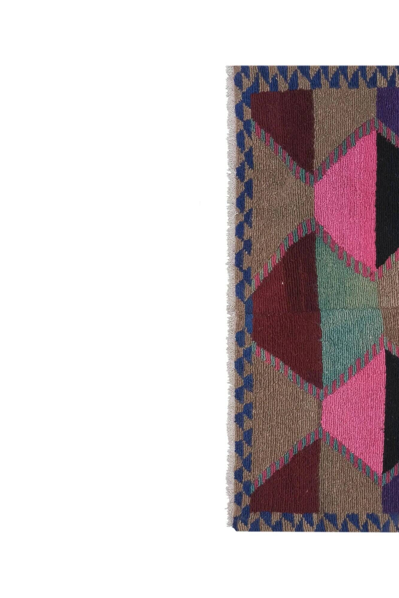 Vintage Turkish handmade rug 124x141 cm
