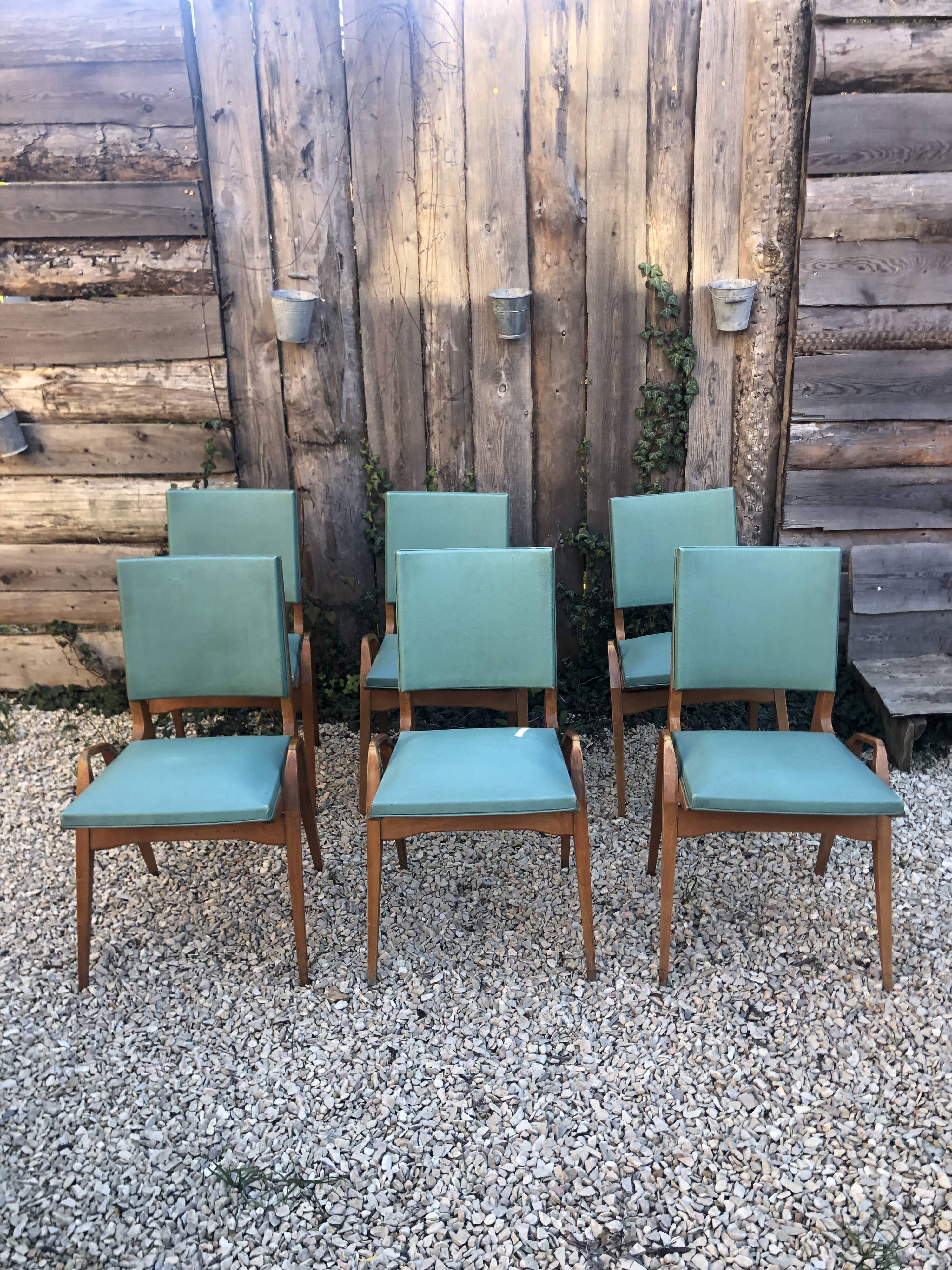 Set of 6 Maurice Pré chairs