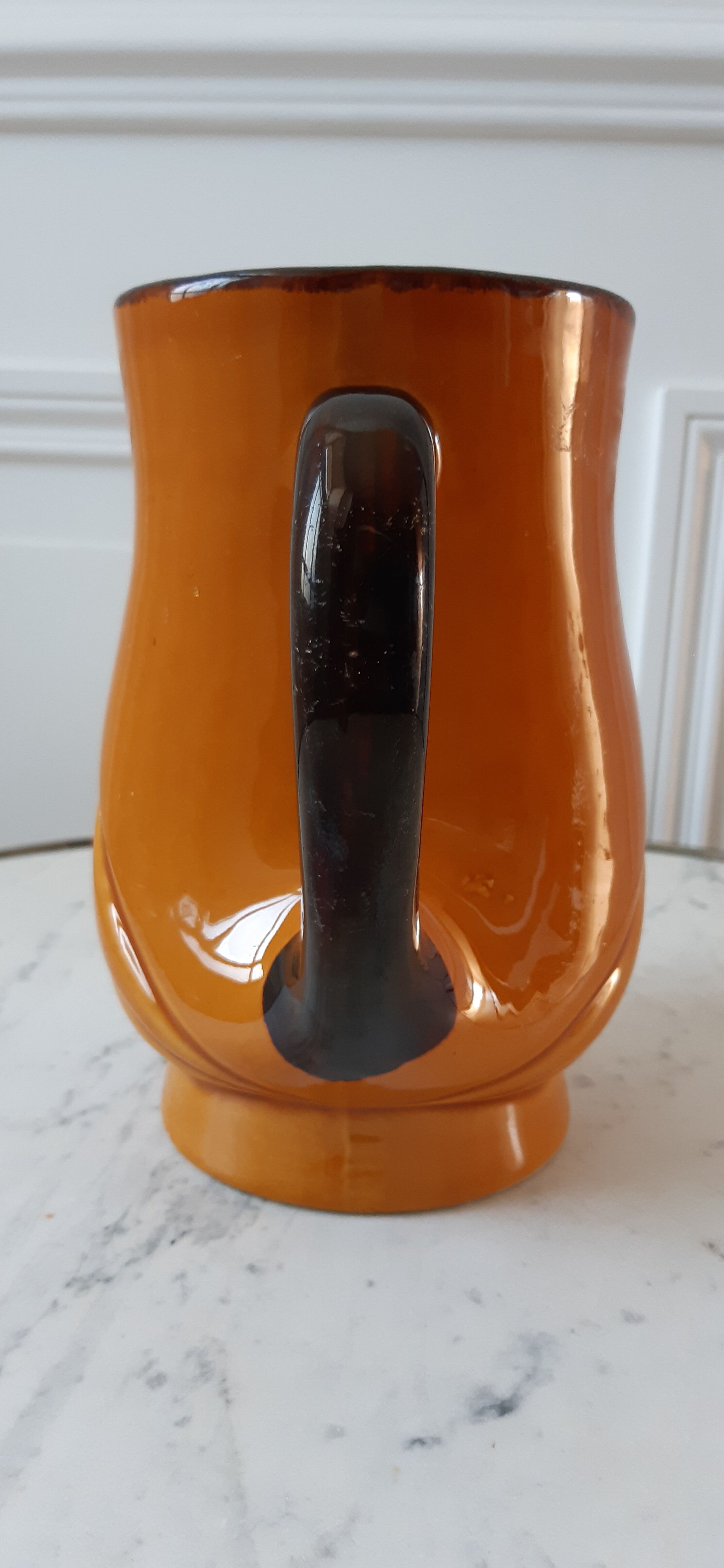 Ceramic pitcher signed Poët Laval Turban 70s