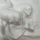 Bas relief sculpture plâtre mythologique « Faune » 